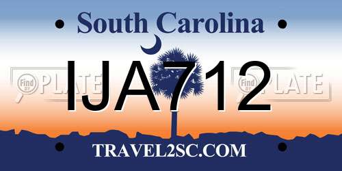 IJA712 South Carolina License Plate