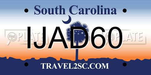 IJAD60 South Carolina License Plate