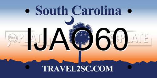 IJAO60 South Carolina License Plate