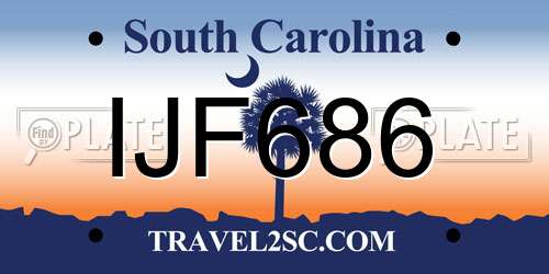 IJF686 South Carolina License Plate