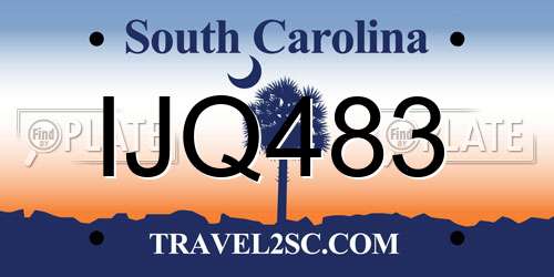 IJQ483 South Carolina License Plate