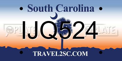 IJQ524 South Carolina License Plate