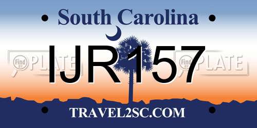 IJR157 South Carolina License Plate