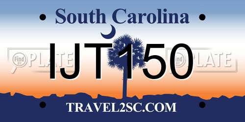IJT150 South Carolina License Plate