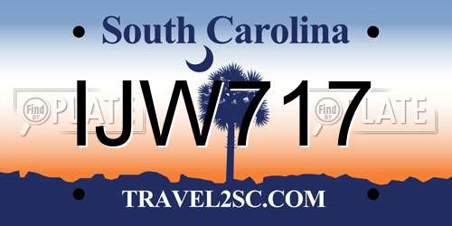 IJW717 South Carolina License Plate