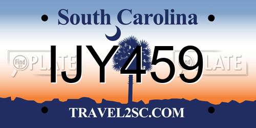 IJY459 South Carolina License Plate