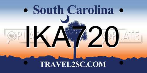 IKA720 South Carolina License Plate