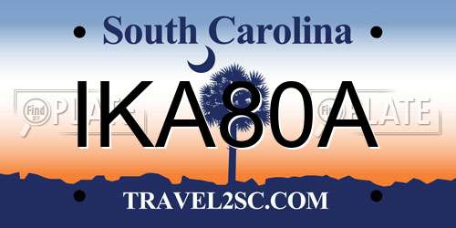 IKA80A South Carolina License Plate