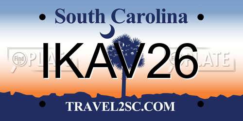 IKAV26 South Carolina License Plate