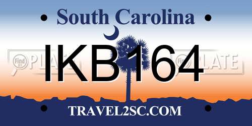IKB164 South Carolina License Plate