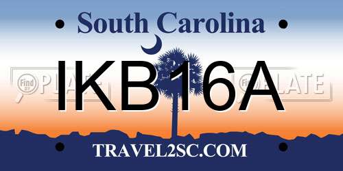 IKB16A South Carolina License Plate
