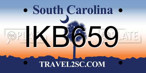 IKB659 South Carolina License Plate