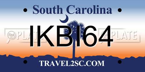 IKBI64 South Carolina License Plate