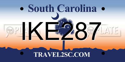 IKE287 South Carolina License Plate
