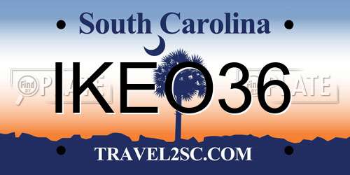 IKEO36 South Carolina License Plate