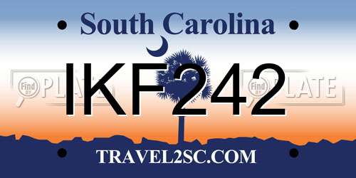 IKF242 South Carolina License Plate