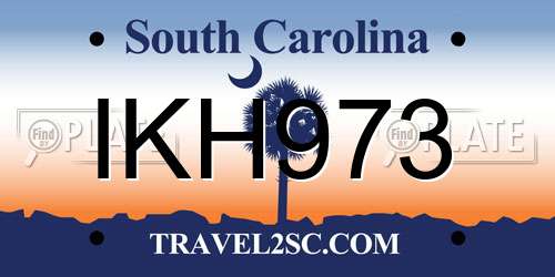 IKH973 South Carolina License Plate