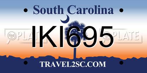 IKI695 South Carolina License Plate