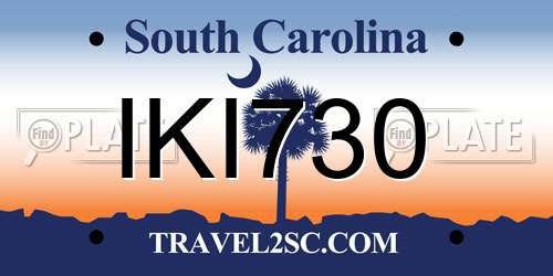 IKI730 South Carolina License Plate