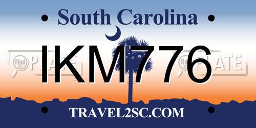 IKM776 South Carolina License Plate