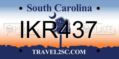 IKR437 South Carolina License Plate