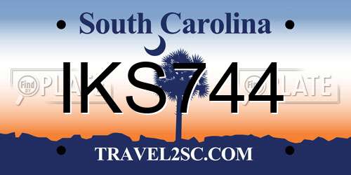 IKS744 South Carolina License Plate