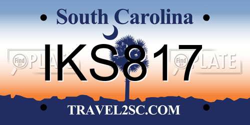 IKS817 South Carolina License Plate