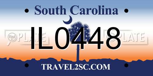 IL0448 South Carolina License Plate
