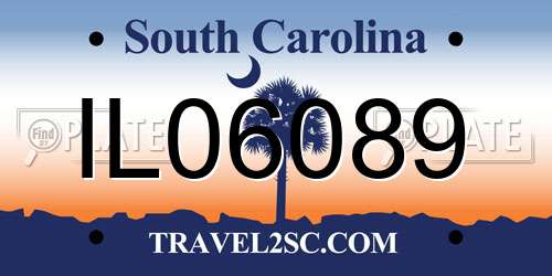 IL06089 South Carolina License Plate