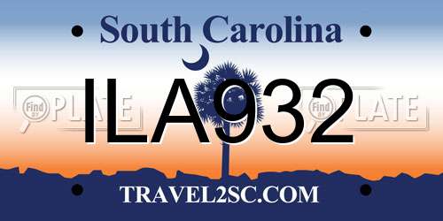 ILA932 South Carolina License Plate