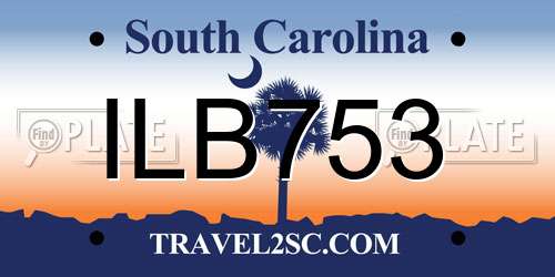 ILB753 South Carolina License Plate