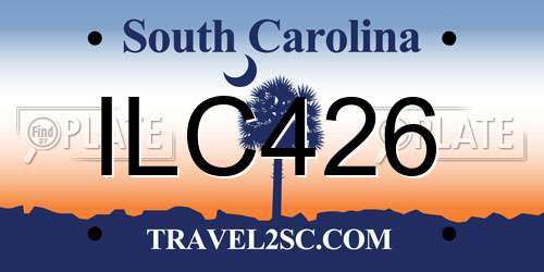 ILC426 South Carolina License Plate