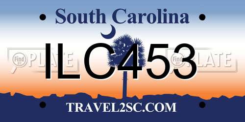 ILC453 South Carolina License Plate