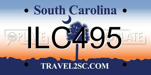 ILC495 South Carolina License Plate