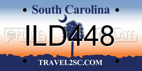ILD448 South Carolina License Plate