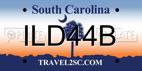 ILD44B South Carolina License Plate