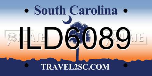 ILD6089 South Carolina License Plate