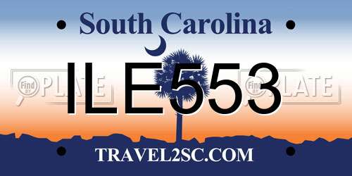 ILE553 South Carolina License Plate