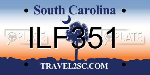ILF351 South Carolina License Plate