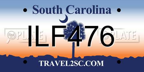 ILF476 South Carolina License Plate