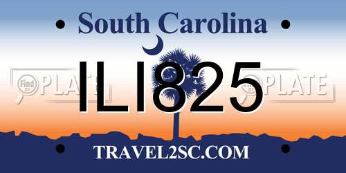 ILI825 South Carolina License Plate