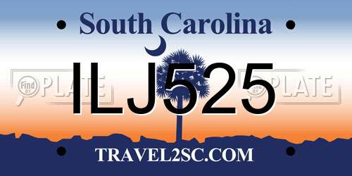 ILJ525 South Carolina License Plate