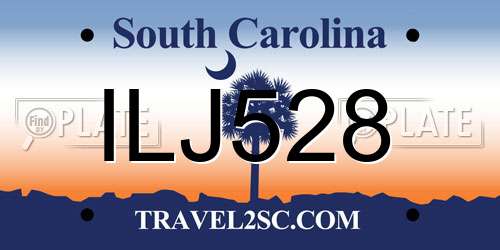 ILJ528 South Carolina License Plate