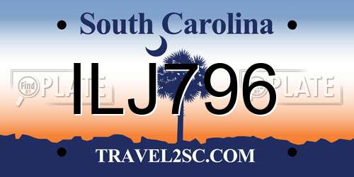 ILJ796 South Carolina License Plate