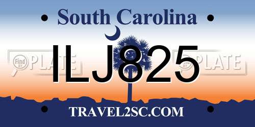 ILJ825 South Carolina License Plate