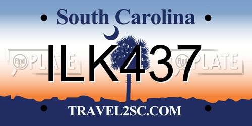 ILK437 South Carolina License Plate