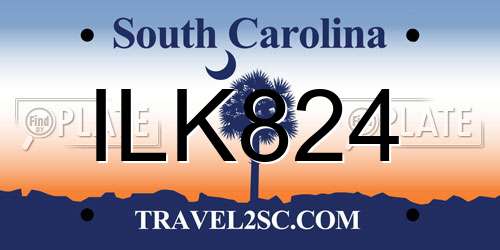 ILK824 South Carolina License Plate