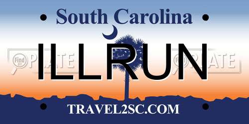 ILLRUN South Carolina License Plate