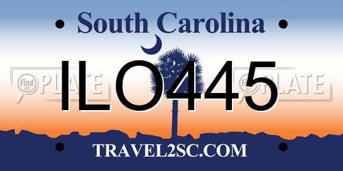 ILO445 South Carolina License Plate