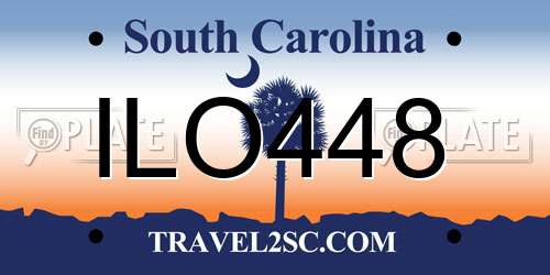 ILO448 South Carolina License Plate